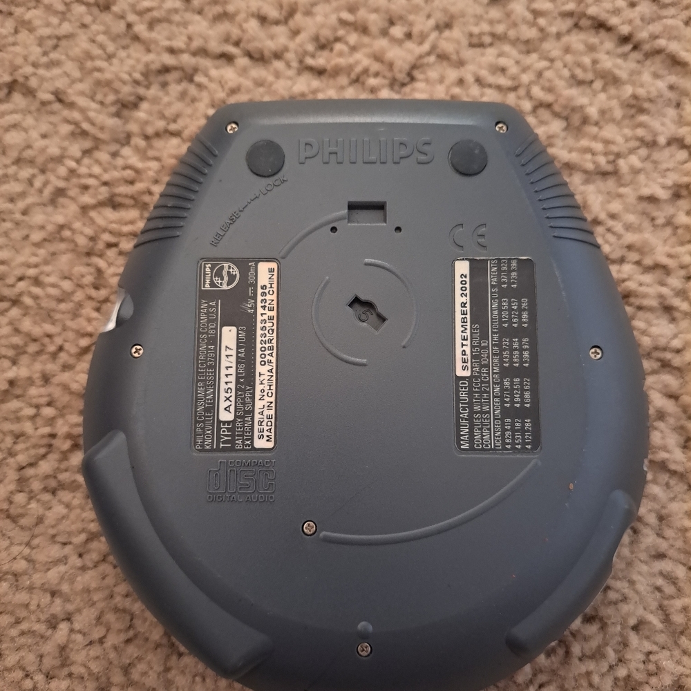 Philips Jogproof Portable CD Player 45 ESP Blue Model AX5111/17 Tested Working - Picture 2 of 3